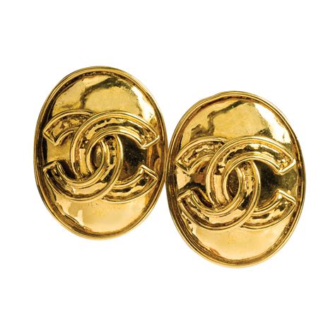 plastic chanel logo earrings|vintage chanel logo earrings.